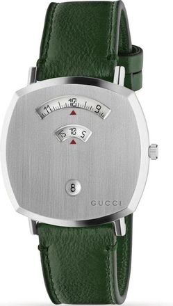Gucci Accessoires, unisex, Grijs, ONE Size, Leer, Ya 157412 Horloge