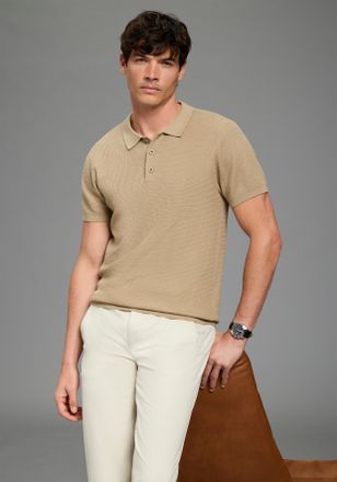 Bruno Banani Polokragenpullover BRUNO BANANI, Herren, Gr. 4XL (68/70), beige, Strick, Obermaterial: 50% Baumwolle, 50% Polyacryl, regular fit normal, Pullover Polo