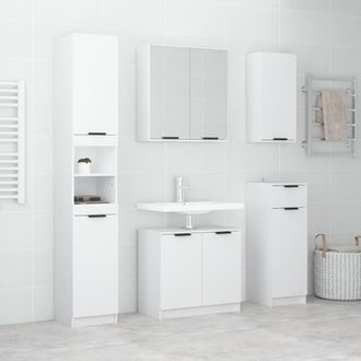 vidaXL Vidaxl - Juego De Armarios De Ba&ntilde;o 5 Piezas Madera Contrachapada Blanco