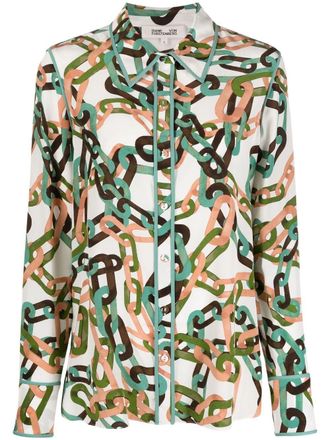Diane Von F&uuml;rstenberg Kate silk crepe de chine shirt - White