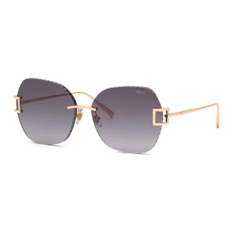 Chopard Sunglasses, unisex, Yellow, Size: 64 MM Rose Gold Sunglasses with Smoke Gradient
