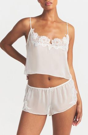 SKIMS Romance Silk Cami & Shorts Set in Ivory at Nordstrom, Size Xx-Small
