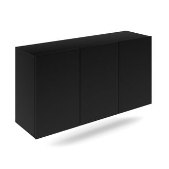 Petits Meubles Buf&eacute; de pared 3 puertas paneles de aglomerado negro
