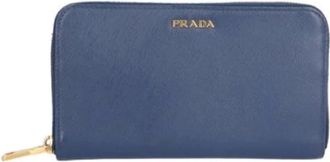 Prada Pre-owned Wallets, female, Blue, Size: ONE SIZE Pre-owned Leather Wallet