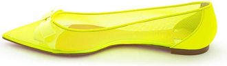 Christian Louboutin Womens Yellow Mesh Ballet Flats