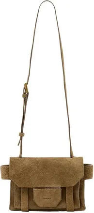 AllSaints Mini Ursa Suede Crossbody Bag in Biscuit Brown at Nordstrom