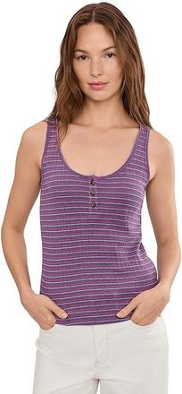 Toad&Co Foothill Pointelle Henley Tank Top Womens Clothing Plum Pattern : SM, Cotton/Polyester