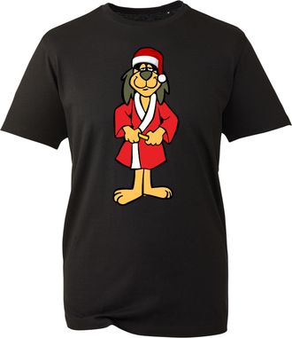 Generic Retro Hong Kong Phooey Tee, Humorous Cartoon Dog Graphic T-Shirt, Festive Xmas 2025 Novelty Gift Top Unisex UK (Black, 2XL)