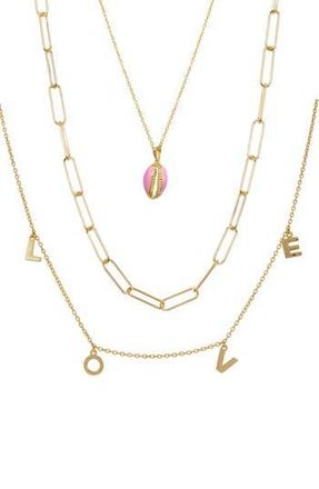 Adornia Love Pendant Layered Chain Necklace in Gold at Nordstrom Rack