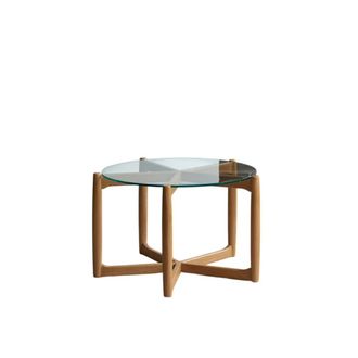 Tikamoon Mesa de centro de roble macizo