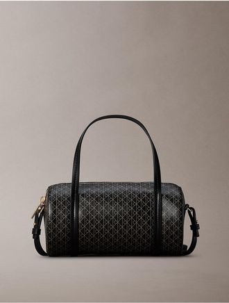 Calvin Klein Womens Emblem Logo Small Duffle Bag - Black