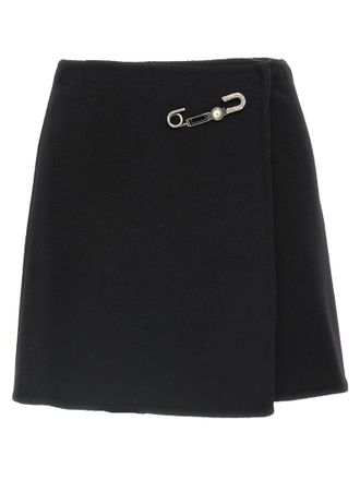 Ermanno Scervino Black Virgin Wool Long Womens Skirt