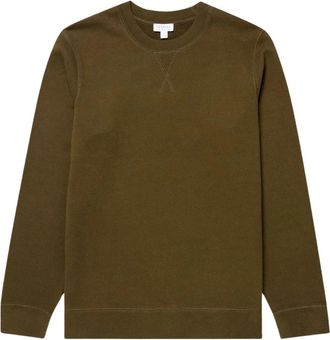 Sunspel Loopback Sweatshirt - Heren - Sweatshirts - Groen - XL - Katoen - Hoodies & sweatvesten