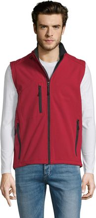 SOLS Heren Rallye Softshell Mouwloos Gilet (Peperrood)
