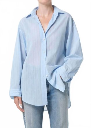 A Gold E Sona Button Down Shirt In Fontana Stripe/powder Blue