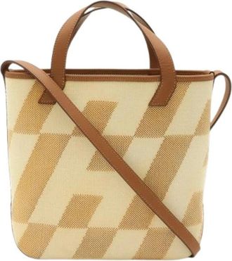 Herm&egrave;s Pre-owned Canvas Tote Bag - Dames - Vintage Shopper - Beige - ONE Size - Leer - Vintage