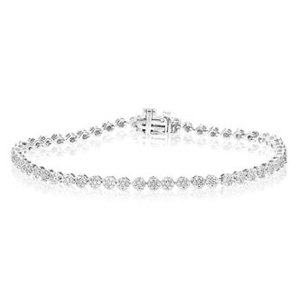 Vir Jewels 1.25 cttw Lab Grown Diamond Tennis Bracelet in Sterling Silver 7 Inch For Women