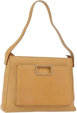Ferragamo Pre-owned Shoulder Bag - Dames - Vintage Schoudertas - Beige - ONE Size - Leer - Vintage