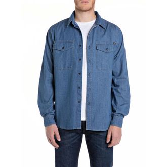 Replay Overhemden, Heren, Blauw, 2Xl, Denim, M4124 Denim Shirt