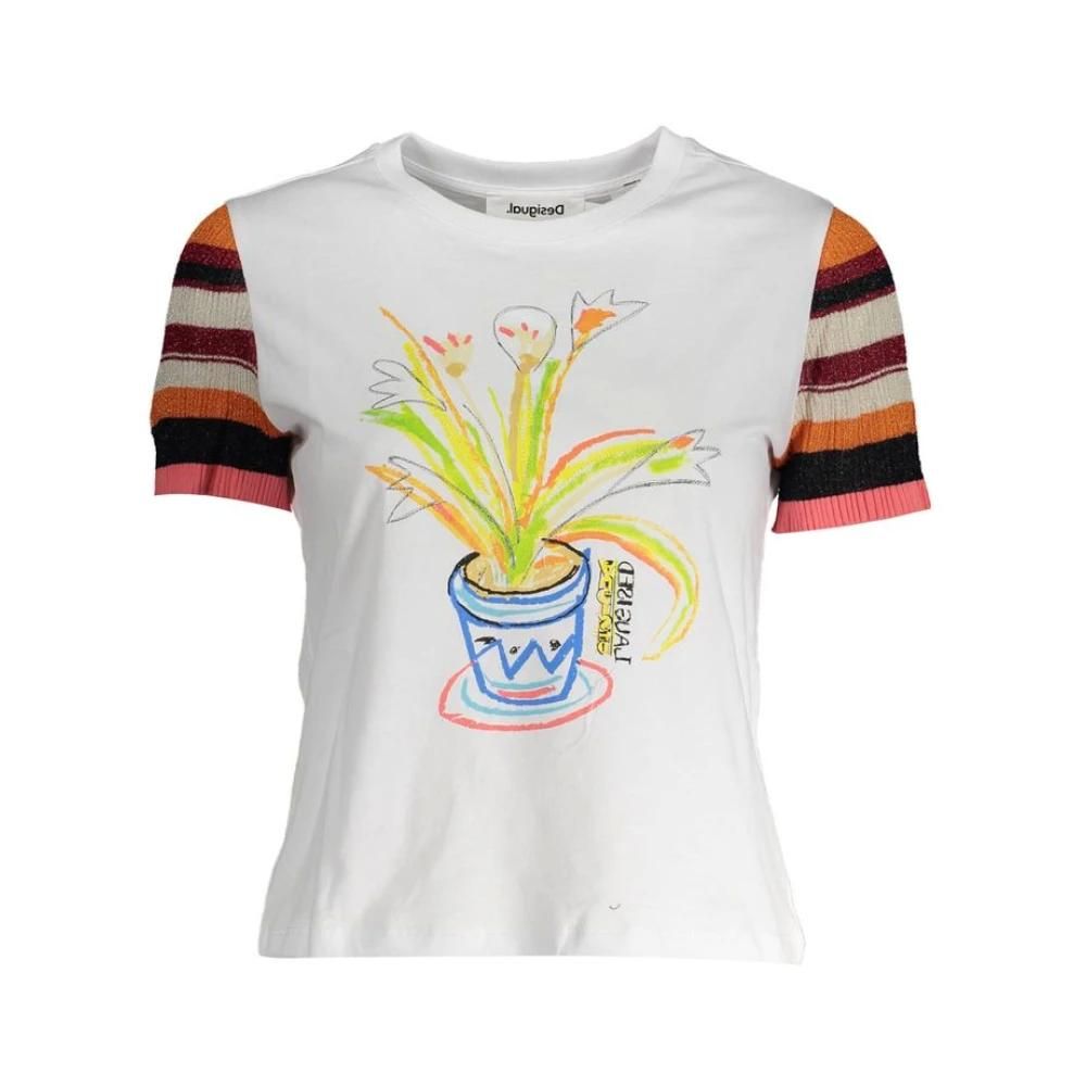 Desigual T-Shirt Donna – Modello Oversize Con Colletto A Camicia E Lacci, Taschino Frontale