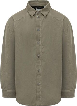 Off-white Overshirt met lange mouwen - Heren - Casual Overhemden - Groen - S - Overhemden