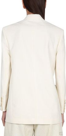 Palm Angels Knit Detail Blazer - White