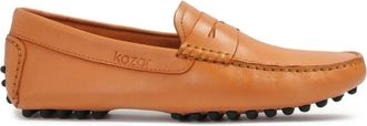 Kazar Oranje gladleren heren mocassins - Heren - Loafers - Oranje - 40 EU - Leer - Schoenen