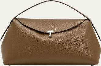 Toteme T-Lock Grain Leather Top-Handle Bag