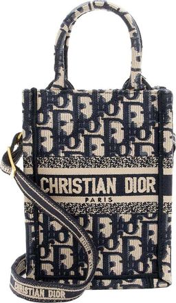 Dior Blue Oblique Canvas Vertical Book Tote (Authentic Pre-Loved)