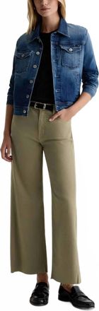 AG - Adriano Goldschmied Saige Wide Leg Crop Jeans In Dusty Sage