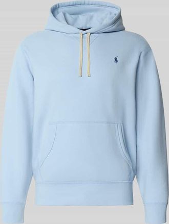 Polo Ralph Lauren Regular Fit Hoodie mit Logo-Stitching in Hellblau, Größe XXL
