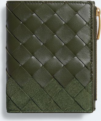 Bottega Veneta Portafoglio Intrecciato bi-fold piccolo - Verde - Donna - U