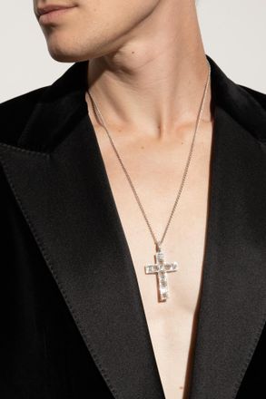 Dolce & Gabbana Traditional White Gold Pendant, Mens, Silver