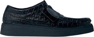 Clarks Schoenen, Dames, Zwart, 39 1/2 EU, Leer, Krokodilreli&euml;f Veterschoenen