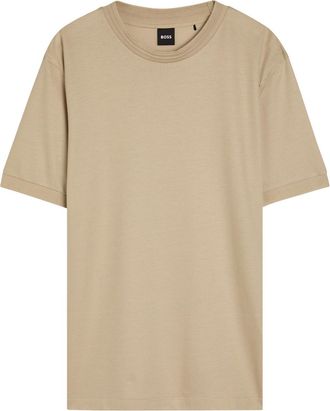 BOSS Boss Thompson Fine-knit Cotton-blend T-shirt - Beige - XL