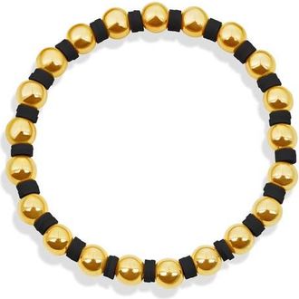 SHYMI Beaded Stretch Bracelet in Gold/Black at Nordstrom