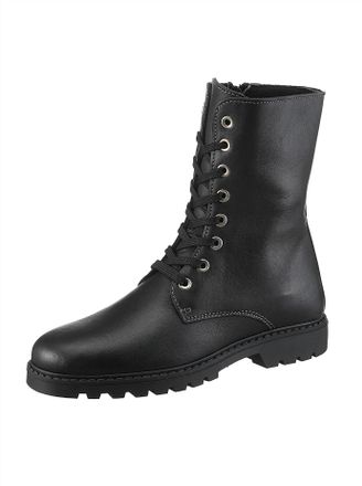Heine Stiefelette HEINE, Damen, Gr. 37, schwarz, Glattleder, Leder, Schuhe Stiefelette