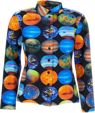 Iri&eacute; Multicolor Planet Print Casual Shirt