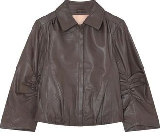 Gustav Jenna Leren Jas - Dames - Jassen - Bruin - Maat: XS Leer