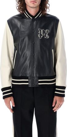 Palm Angels Black Logo Varsity Jacket