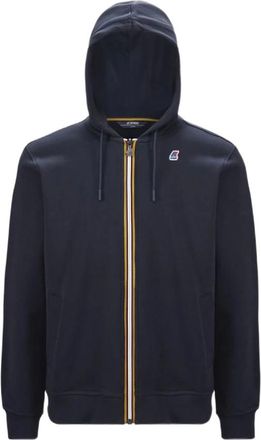 K-Way Hoodies & sweatvesten, Heren, Blauw, S, Katoen, Blauw Hooded Full Zip Sweatshirt