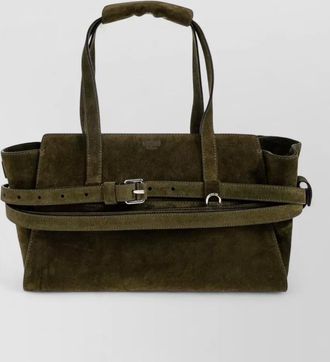 Moschino shoulder bag adjustable strap suede finish handles