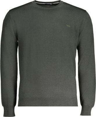 Harmont & Blaine Groene wollen trui - Heren - Ronde hals truien - Groen - XL - Wol - Truien & Vesten