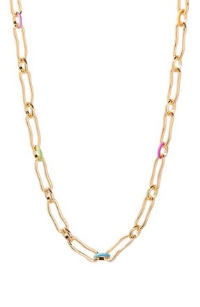 Brook & York Del Mar Enamel Link Necklace in Gold at Nordstrom