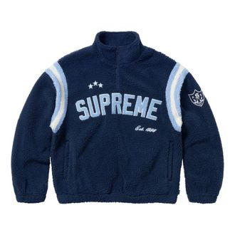SUPREME FW23 Week1 ARC Half Zip Fleece Pullover Jacket Navy SUP-FW23-016