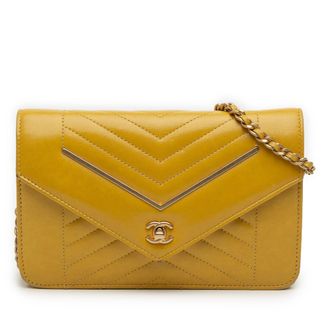 Chanel Tweedehands Kleine Omgekeerde Chevron Lamsleer Klep
