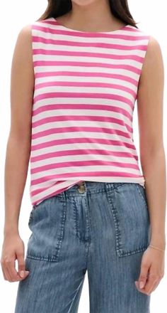 Hatley Everyday Tank Top In Carmine Rose Stripes