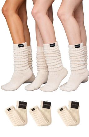 Lechery 3 Pairs of Scrunch Socks in Ivory at Nordstrom