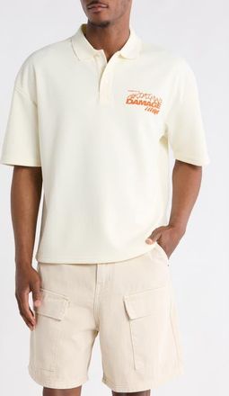 Criminal Damage Invitation Only Graphic Polo in Off-White/orange at Nordstrom, Size X-Large