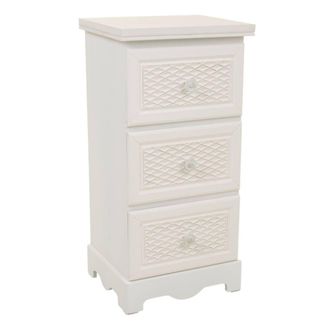 Wanderlust Deco Mesita de noche de madera de 3 cajones 31x26x60